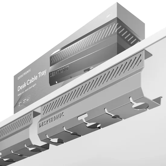 Desktronic Kabeļu kanāli rakstāmgaldam pelēkā krāsā 