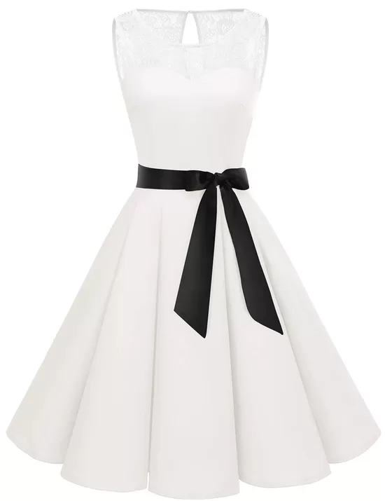 Bbonlinedress Kokteiļkleita Sievietēm - Rockabilly Stila Mežģīņu Kleita XS