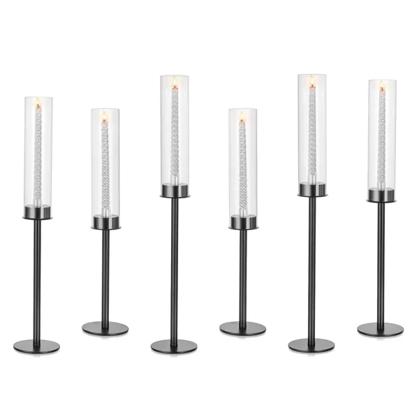 Glasseam Svečturi - Melnais Metāla Komplekts (6 svečturi)