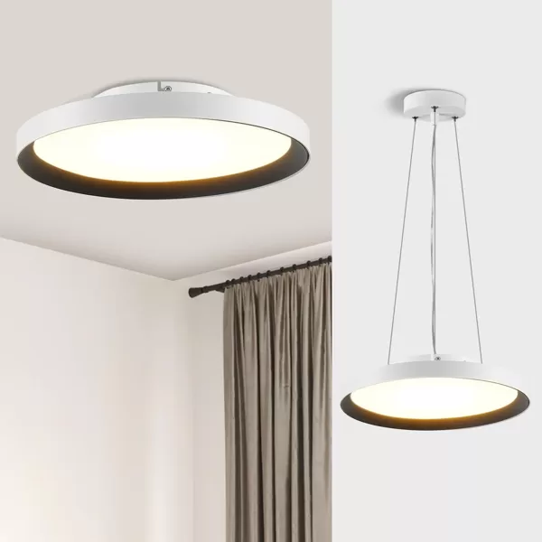 OKELI griestu lampa 35CM, divu veidu stiprināšana, regulējama spožuma LED 24W