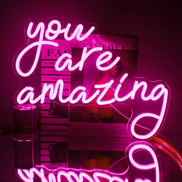 "You Are Amazing" Neon Zīme - Rozā LED Gaismas Dekorācija